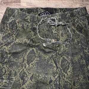 Almost Famous Olive Snake Print Joggers